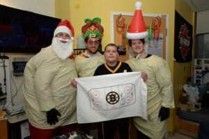 Boston Bruins Bring Holiday Fun To Patients And Families at Boston Children's Hospital