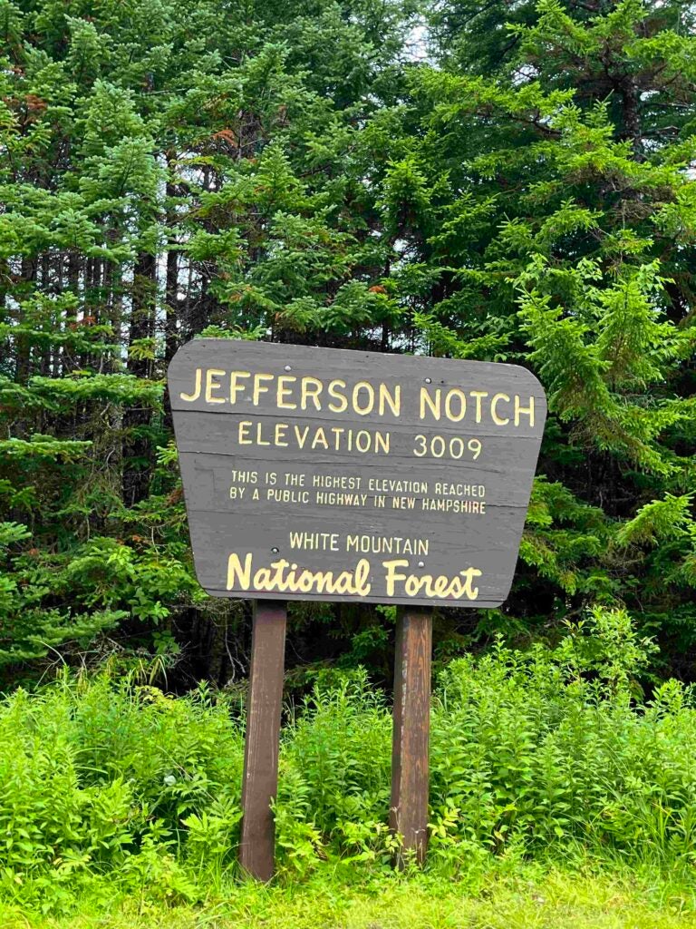 Jefferson Notch Sign