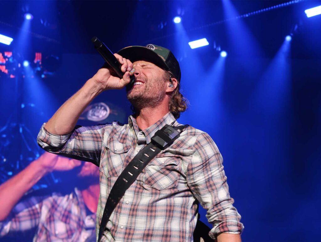 Dierks Bentley performing live on stage at the Xfinity Center at the 2022 Country 1025 festival