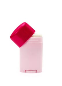 Pink bottle with deodorant