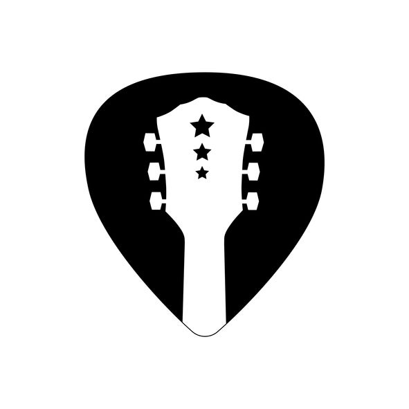 black guitar pick icon. vector illustration on white background