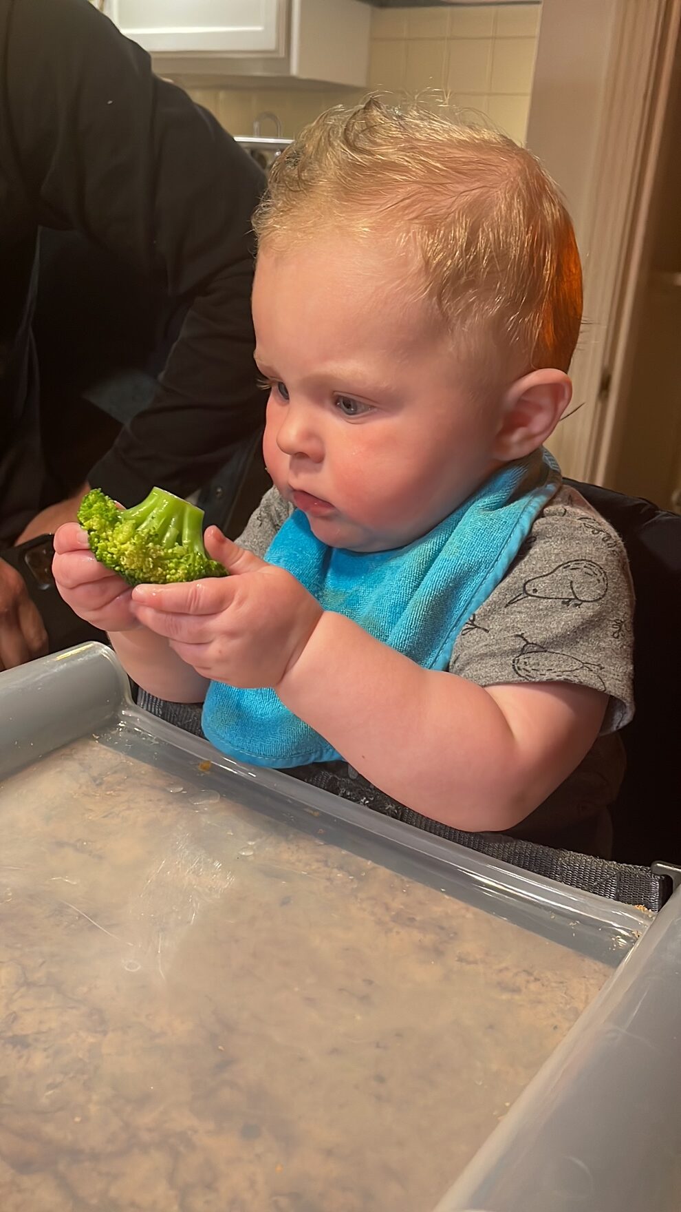 barrett eating broccoli