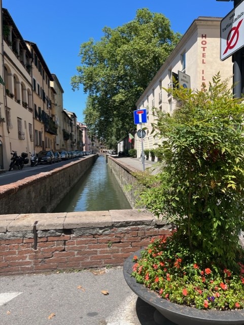 My Italian vacation- lucca with canal in street 
