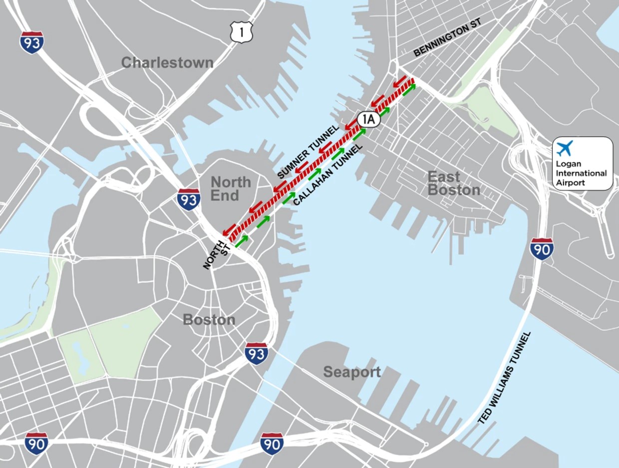 A Guide To Getting Through Sumner Tunnel Closure- map