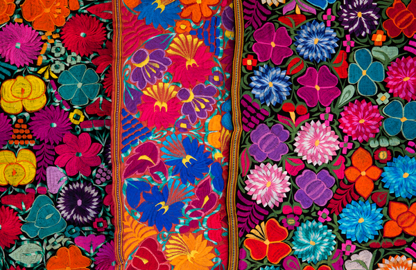 Colorful, vibrant floral fabric