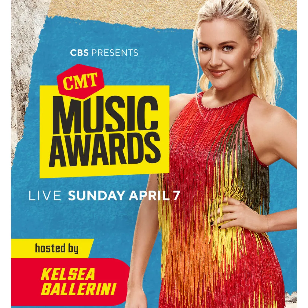 Kelsea Ballerini: Tattoos - Kelsea in the CMT ad for her hosting wearing a red dress. 